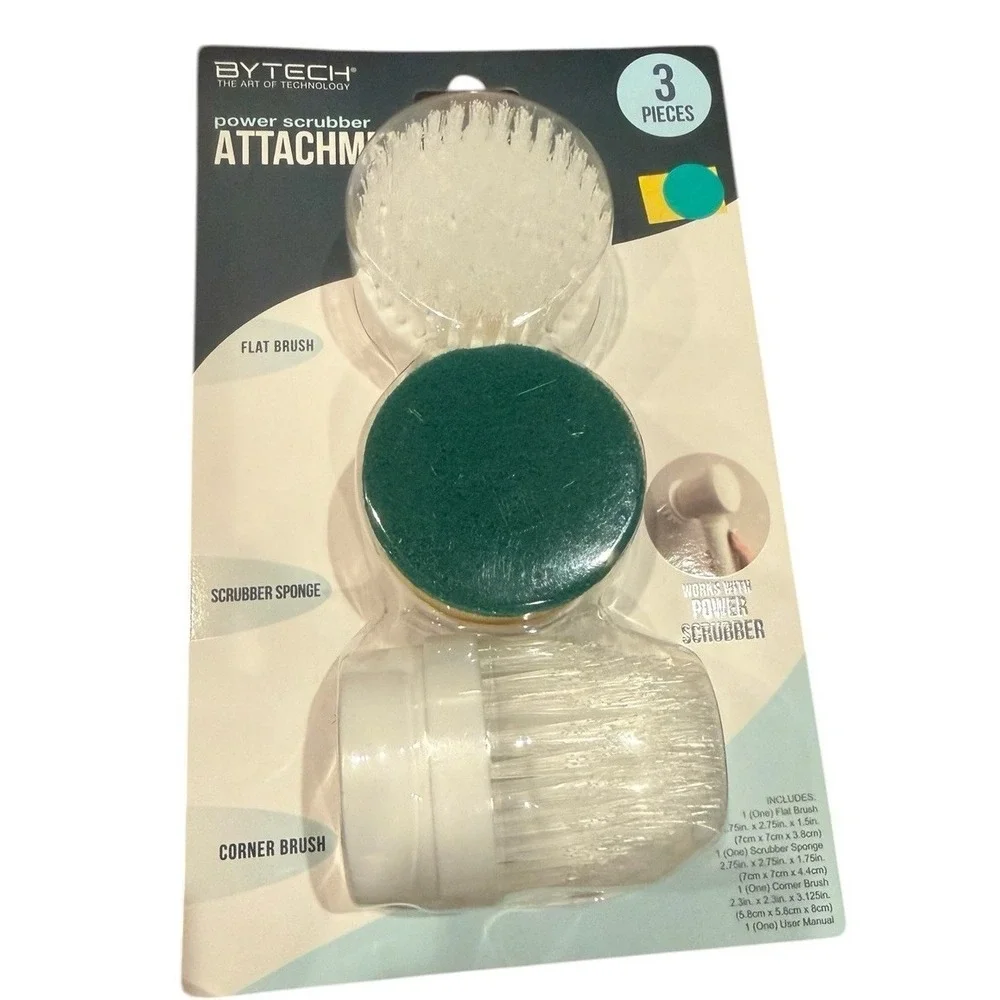 Bytech Power Scrubber 3 Piece Attachment Set BY-HH-MC-104-X3 Sealed